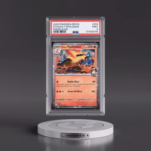 2025 Pokémon Dri EN-Destined Rivals #034 Ethan's Typhlosion - Prerelease (PSA 9 MINT)