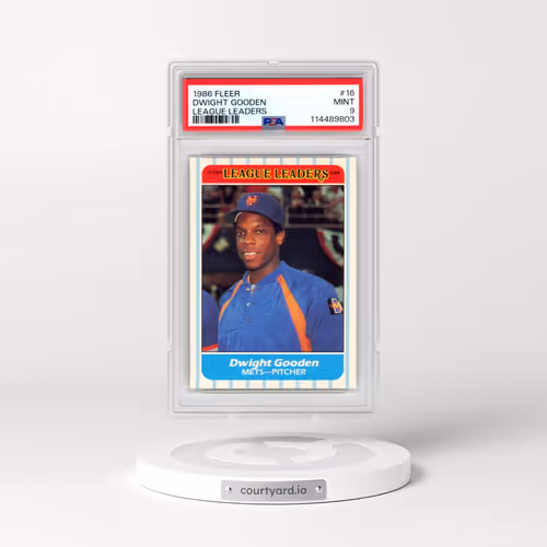 1986 Fleer League Leaders #16 Dwight Gooden (PSA 9 MINT)