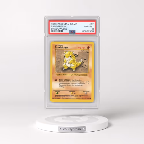 1999 Pokémon Game #62 Sandshrew - Shadowless (PSA 8 NM-MT)