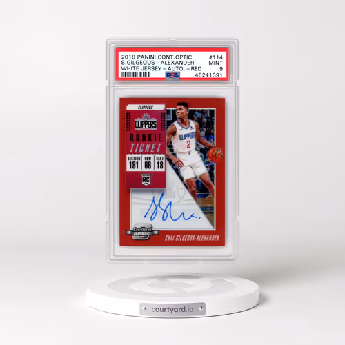 2018 Panini Contenders Optic #114 Shai Gilgeous-Alexander - Variation-Autograph-Red (PSA 9 MINT)
