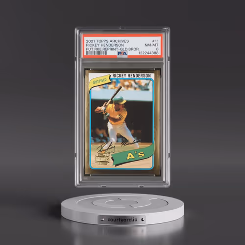 2001 Topps Archives Future Rookie Reprint #11 Rickey Henderson - Gold Border (PSA 8 NM-MT)
