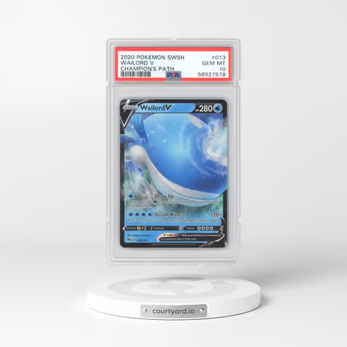 2020 Pokémon Sword & Shield Champion's Path #013 Wailord V - Holo (PSA 10 GEM MINT)