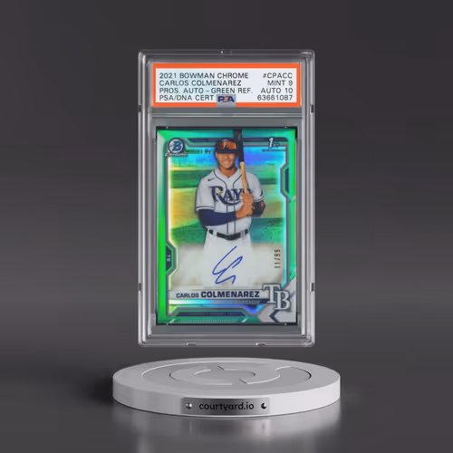 2021 Bowman Chrome Prospect Autographs #CPACC Carlos Colmenarez - Green Refractor (PSA 9 MINT)