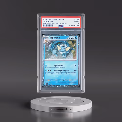 2025 Pokémon Svp EN-SV Black Star Promo #168 Vaporeon - Prismatic Evolutions Poster Collection (PSA