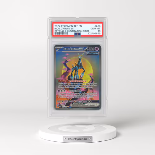 2024 Pokémon Tef EN-Temporal Forces #206 Iron Crown EX - Holo Special Illustration Rare (PSA 10 GEM MINT)