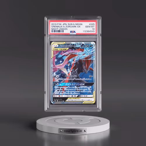 2019 Pokémon Sun & Moon Strength Expansion Pack Night Unison #025 Greninja & Zoroark GX - Holo (PSA