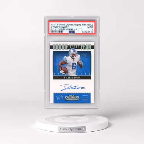 2020 Panini Contenders Rookie of the Year Contenders #RYADAS D'Andre Swift - Autograph (PSA 9 MINT)