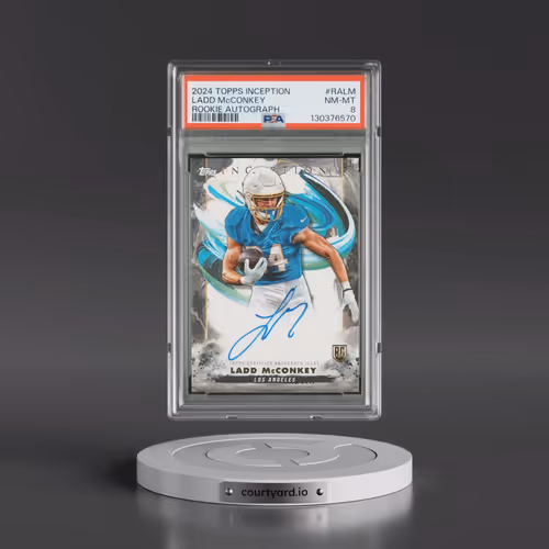 2024 Topps Inception Rookie Autographs #RALM Ladd McConkey (PSA 8 NM-MT)