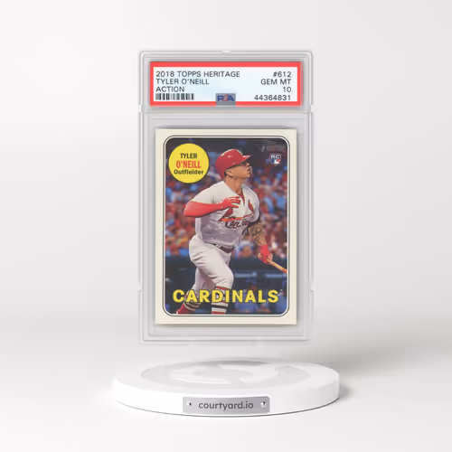 2018 Topps Heritage #612 Tyler O'Neill - Action (PSA 10 GEM MINT)