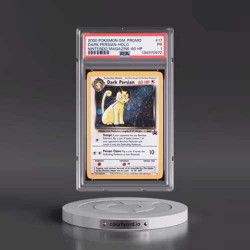 2000 Pokémon Game Promo #17 Dark Persian - Holo Nintendo Magazine-60 HP (PSA 1 PR)