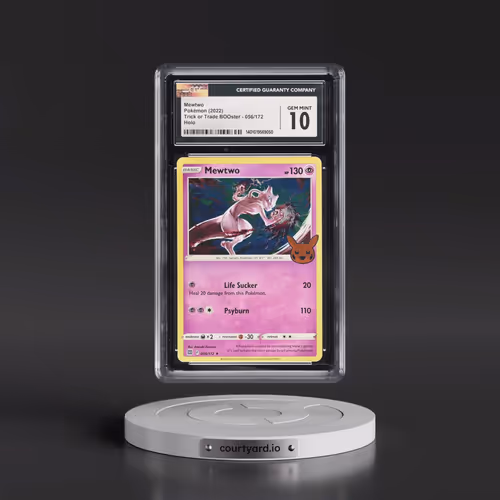 2022 Trick or Trade BOOster #056/172 Mewtwo - Holo (Pumpkin Stamp) (CGC 10 GEM MINT)