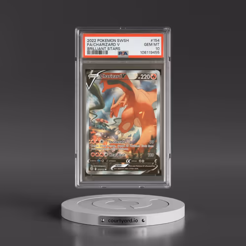 2022 Pokémon Sword & Shield Brilliant Stars #154 Charizard V - Holo Full Art (PSA 10 GEM MINT)