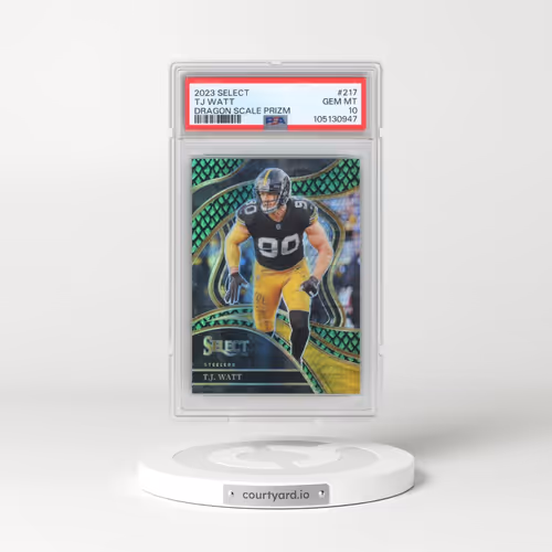 2023 Panini Select #217 TJ Watt - Dragon Scale Prizm (PSA 10 GEM MINT)