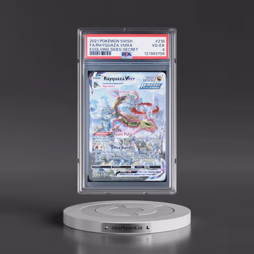 2021 Pokémon Sword & Shield Evolving Skies #218 Rayquaza Vmax - Full Art Secret (PSA 4 VG-EX)