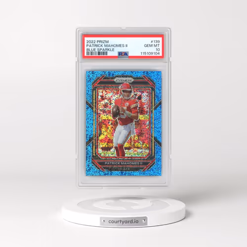 2022 Panini Prizm #139 Patrick Mahomes II - Blue Sparkle (PSA 10 GEM MINT)