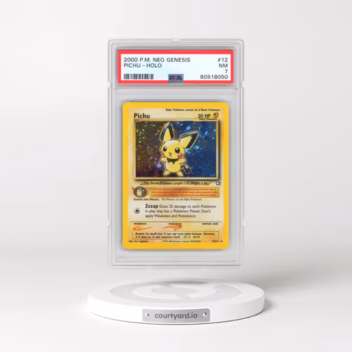 2000 Pokémon Neo Genesis #12 Pichu - Holo (PSA 7 NM)