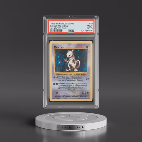 1999 Pokémon Game #10 Mewtwo - Holo Shadowless (PSA 9 MINT)