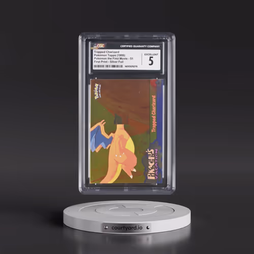 1999 Pokémon the First Movie #51 Trapped Charizard - First Print (Blue Topps Logo) Silver Foil (CGC