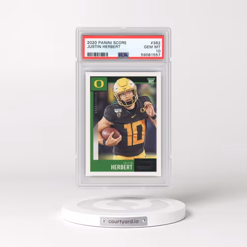 2020 Panini Score #362 Justin Herbert (PSA 10 GEM MINT)