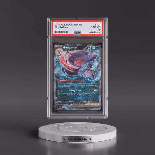 2024 Pokémon Tef EN-Temporal Forces #104 Gengar EX - Holo (PSA 10 GEM MINT)