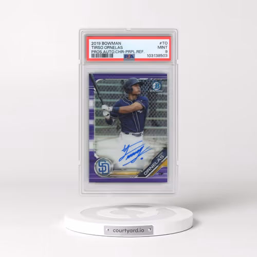 2019 Bowman Prospect Autographs Chrome #TO Tirso Ornelas - Purple Refractor (PSA 9 MINT)
