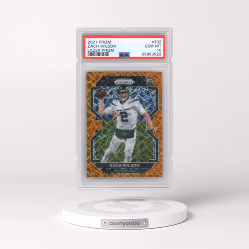2021 Panini Prizm #332 Zach Wilson - Lazer Prizm (PSA 10 GEM MINT)