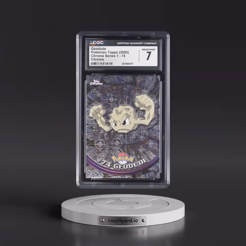 2000 Chrome Series 1 #74 Geodude - Chrome (Topps Chrome Stamp on Front of Card) (CGC 7 NM)