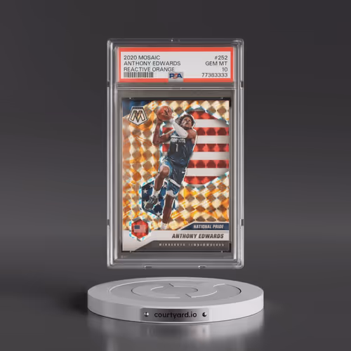 2020 Panini Mosaic #252 Anthony Edwards - Reactive Orange (PSA 10 GEM MINT)