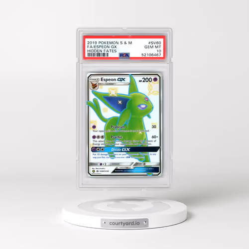 2019 Pokémon Sun & Moon Hidden Fates #SV60 Espeon GX - Holo Full Art (PSA 10 GEM MINT)