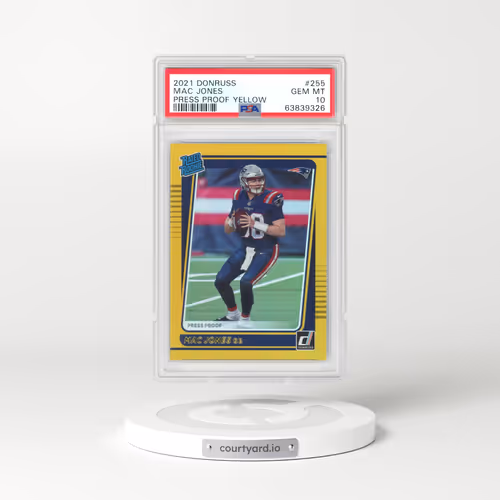 2021 Panini Donruss #255 Mac Jones - Press Proof Yellow (PSA 10 GEM MINT)