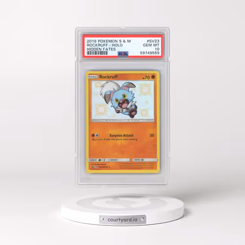 2019 Pokémon Sun & Moon Hidden Fates #SV23 Rockruff - Holo (PSA 10 GEM MINT)