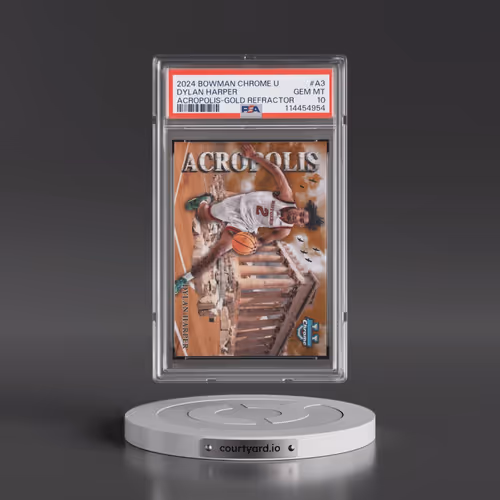 2024 Bowman Chrome University Acropolis #A3 Dylan Harper - Gold Refractor (PSA 10 GEM MINT)