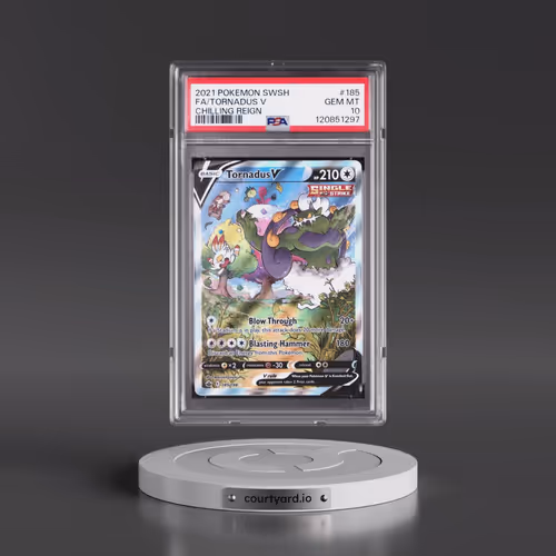 2021 Pokémon Sword & Shield Chilling Reign #185 Tornadus V - Holo Full Art (PSA 10 GEM MINT)