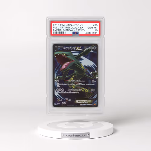 2015 Pokémon XY Emerald Break #085 Rayquaza EX - 1st Edition Holo Full Art (PSA 10 GEM MINT)
