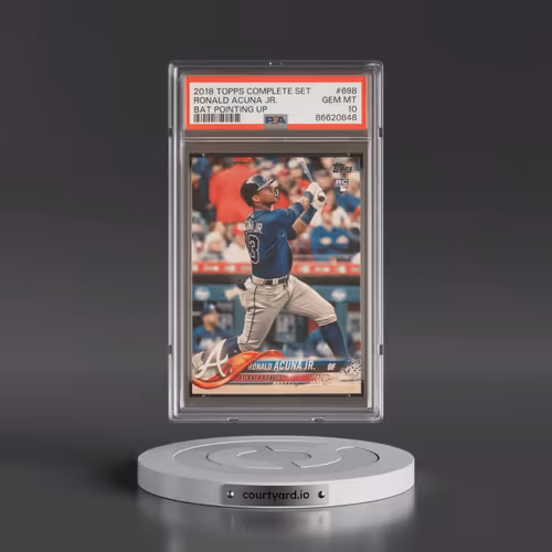 2018 Topps Complete Set #698 Ronald Acuna Jr. - Bat Pointing Up (PSA 10 GEM MINT)