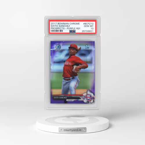 2017 Bowman Chrome Prospects #BCP210 Sixto Sanchez - Purple Refractor (PSA 10 GEM MINT)