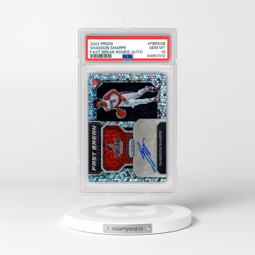 2022 Panini Prizm Fast Break Rookie Autographs #FBRSSB Shaedon Sharpe (PSA 10 GEM MINT)