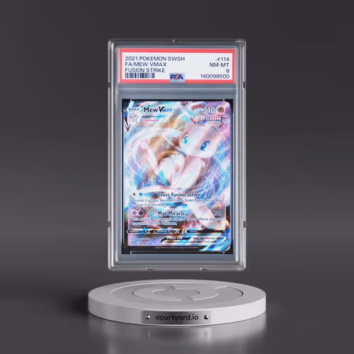 2021 Pokémon Sword & Shield Fusion Strike #114 Mew Vmax - Full Art (PSA 8 NM-MT)