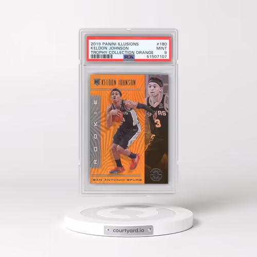 2019 Panini Illusions #180 Keldon Johnson - Trophy Collection Orange (PSA 9 MINT)