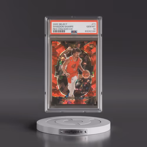 2022 Panini Select #71 Shaedon Sharpe - Red Cracked Ice (PSA 10 GEM MINT)