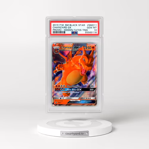2019 Pokémon SM Black Star Promo #SM211 Charizard GX - Holo Hidden Fates Tins (PSA 10 GEM MINT)