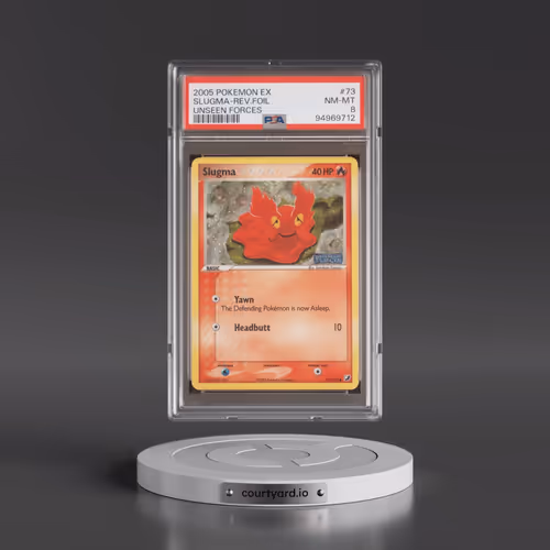 2005 Pokémon EX Unseen Forces #73 Slugma - Reverse Foil (PSA 8 NM-MT)