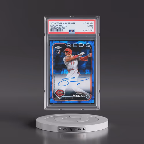2024 Topps Chrome Sapphire Chrome Sapphire Autographs #CSANM Noelvi Marte (PSA 9 MINT)