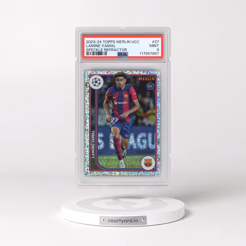 2023-24 Topps Merlin UEFA Club Competitions #27 Lamine Yamal - Speckle Refractor (PSA 9 MINT)