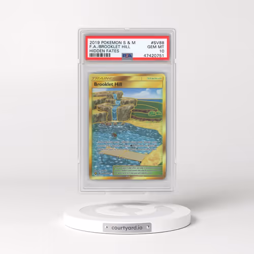 2019 Pokémon Sun & Moon Hidden Fates #SV88 Brooklet Hill - Full Art (PSA 10 GEM MINT)