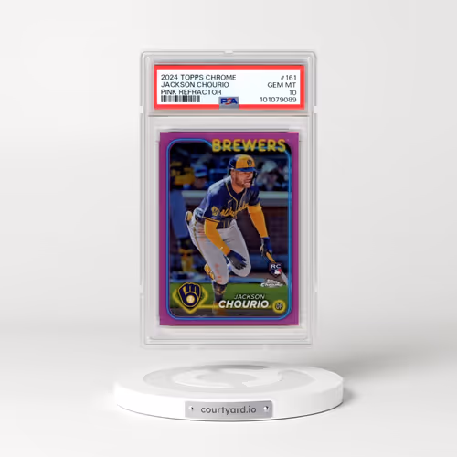 2024 Topps Chrome #161 Jackson Chourio - Pink Refractor (PSA 10 GEM MINT)
