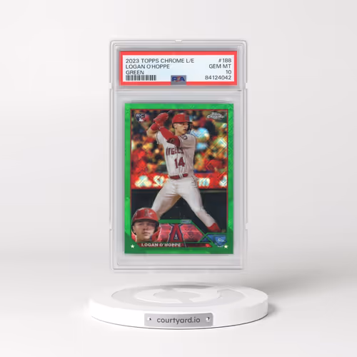2023 Topps Chrome Logofractor Edition #188 Logan O'Hoppe - Green Refractor (PSA 10 GEM MINT)
