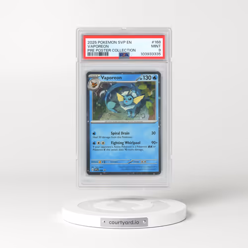 2025 Pokémon Svp EN-SV Black Star Promo #168 Vaporeon - Prismatic Evolutions Poster Collection (PSA 9 MINT)