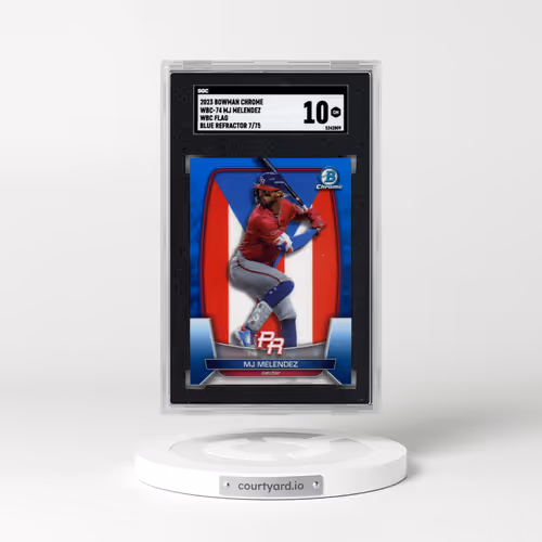 2023 Bowman Chrome #WBC-74 Mj Melendez - WBC Flag, Blue Ref. (SGC 10 GEM MINT)