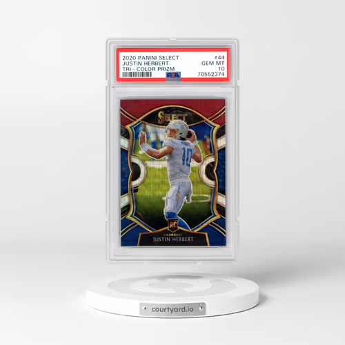 2020 Panini Select #44 Justin Herbert - Tri-Color Prizm (PSA 10 GEM MINT)